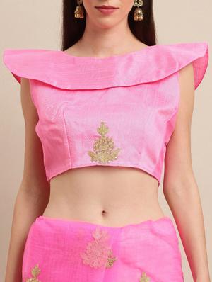 self design embroidered saree with blouse - 17258888 - Standard Image - 3