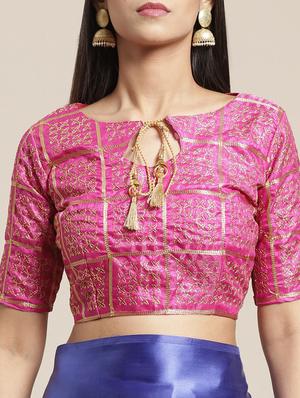solid plain saree with blouse - 17259013 - Standard Image - 3