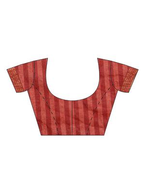 checkered printed saree with blouse - 17260378 - Standard Image - 3