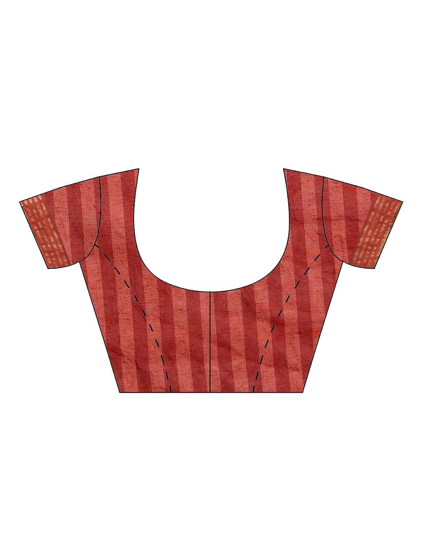 checkered printed saree with blouse - 17260378 - Zoom Image - 3
