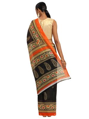 bordered printed saree with blouse - 17260391 - Standard Image - 2