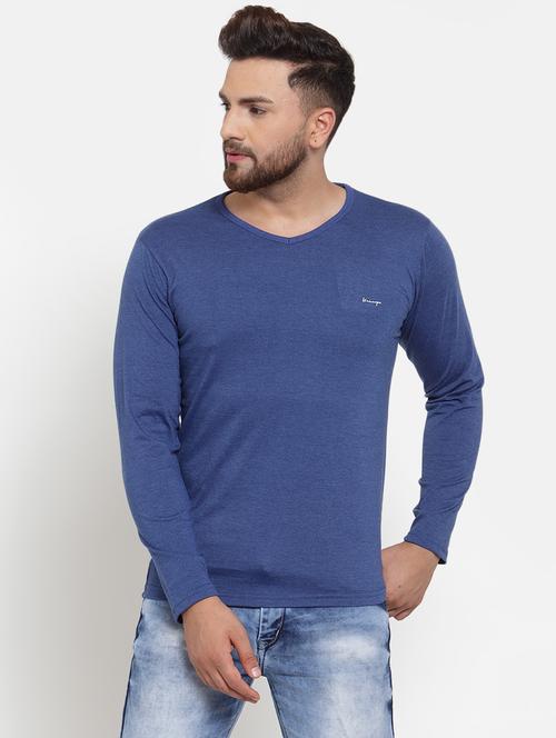 blue solid t-shirt - 17260397 - Very Small Image - 1