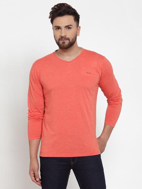 peach solid t-shirt - 17260399 - Very Small Image - 1