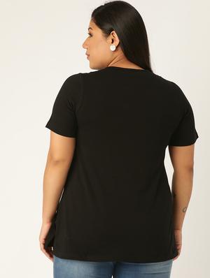 v neck solid tee - 17260548 - Standard Image - 3
