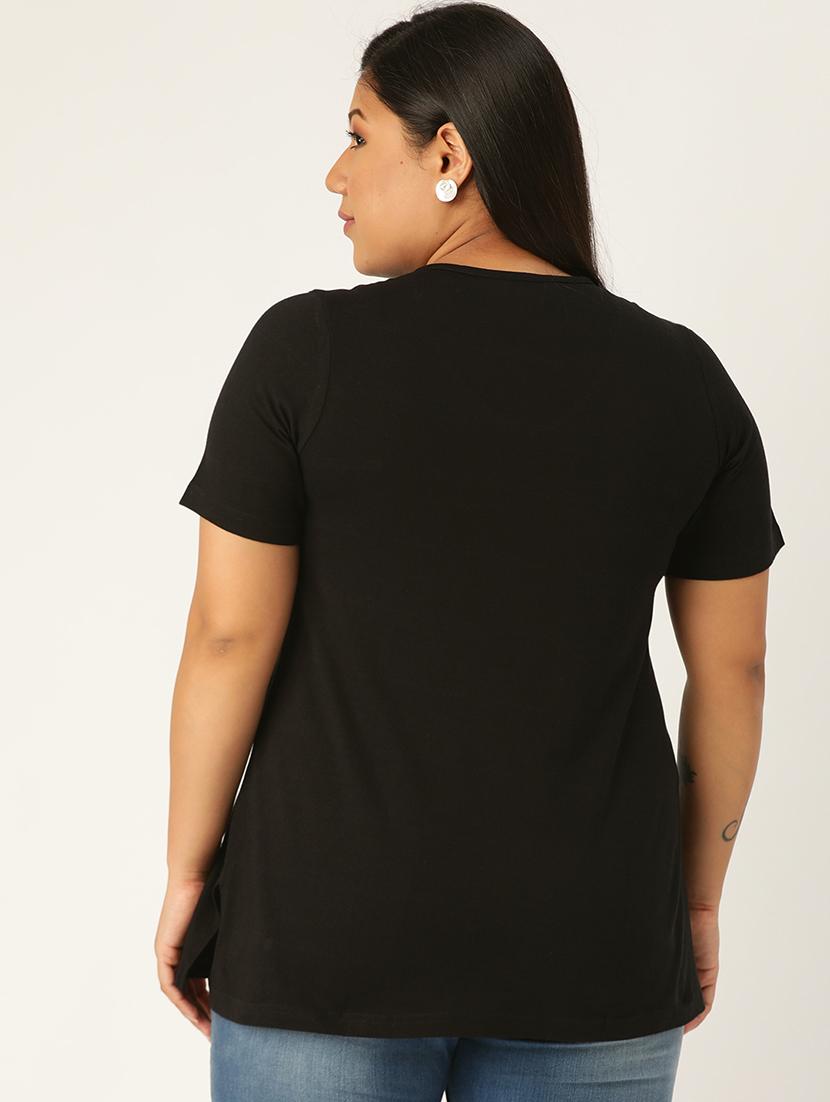 v neck solid tee - 17260548 - Zoom Image - 3