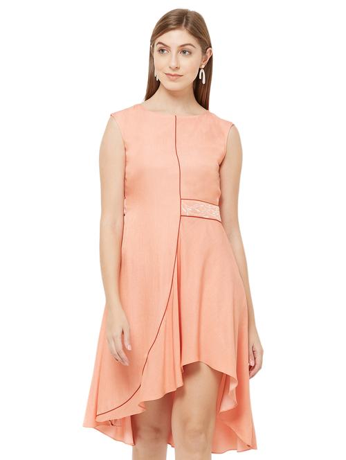 embroidered detail high low sheath dress - 17260827 - Standard Image - 1