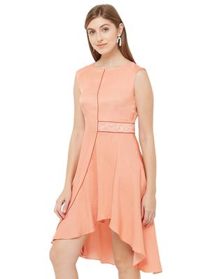 embroidered detail high low sheath dress - 17260827 - Standard Image - 2