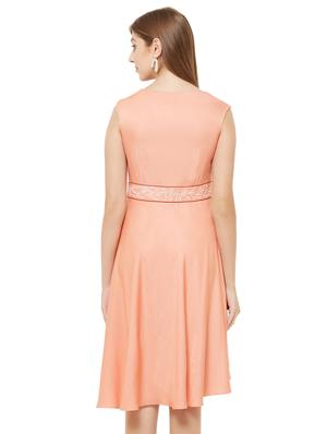 embroidered detail high low sheath dress - 17260827 - Standard Image - 3
