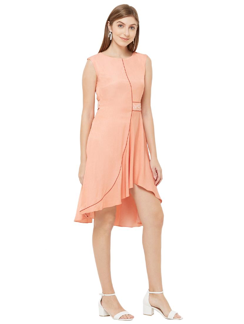 embroidered detail high low sheath dress - 17260827 - Zoom Image - 4