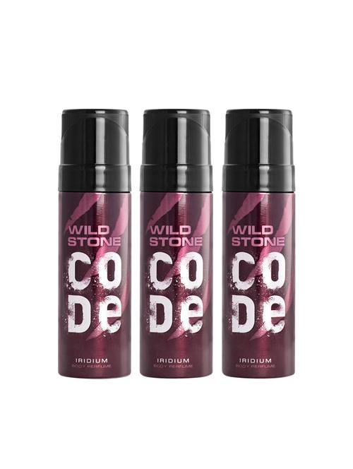 wild stone code iridium body perfume for men 120ml (pack of 3) - 17260849 - Standard Image - 1