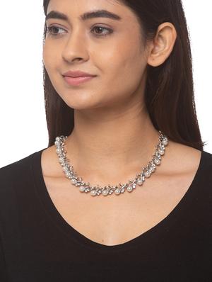 silver metal statement necklace - 17260970 - Standard Image - 3