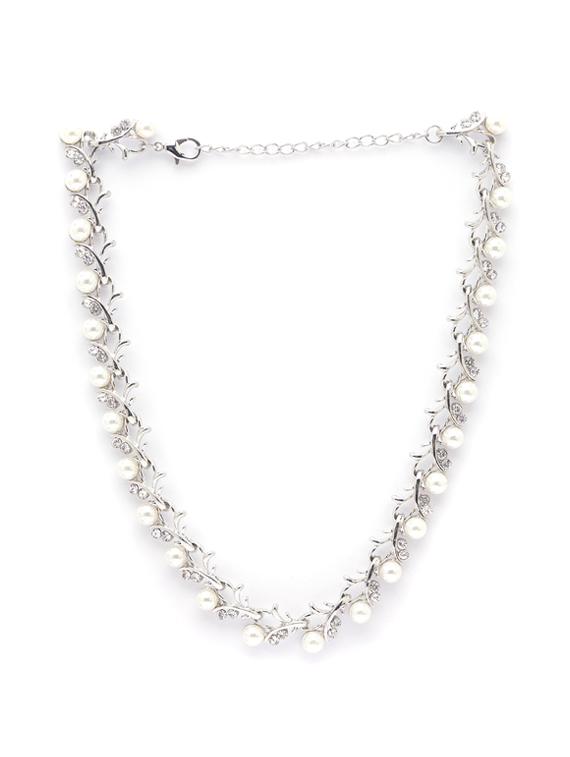silver metal statement necklace - 17260970 - Zoom Image - 2
