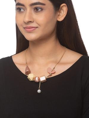 gold metal statement necklace - 17260983 - Standard Image - 3