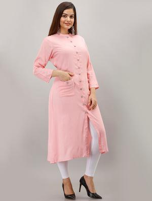 solid straight kurta - 17261024 - Standard Image - 2
