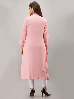 solid straight kurta - 17261024 - Standard Image - 3