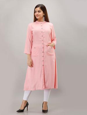 solid straight kurta - 17261024 - Standard Image - 4