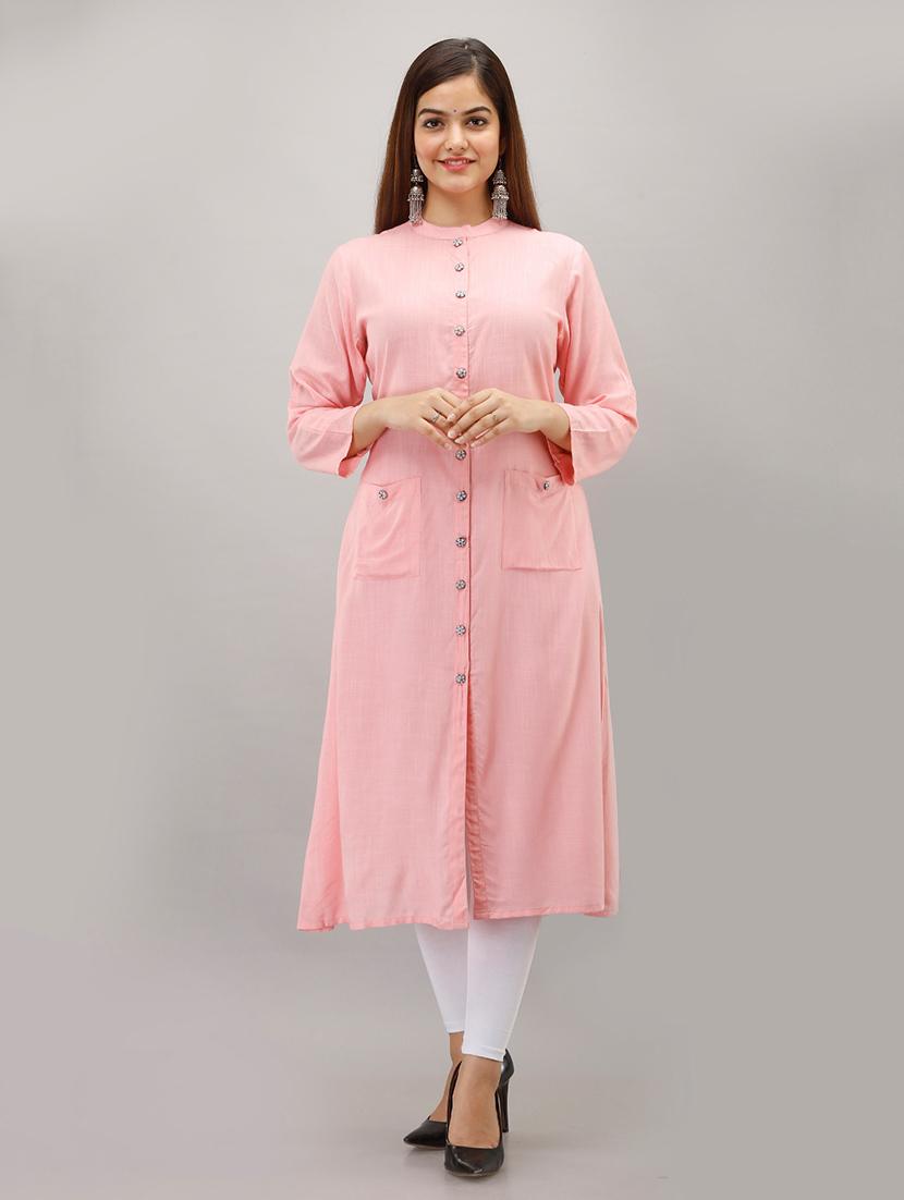 solid straight kurta - 17261024 - Zoom Image - 1