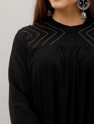 black rayon regular top - 17261031 - Standard Image - 5