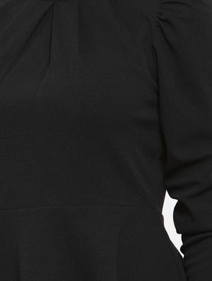 mock neck solid peplum top - 17261768 - Standard Image - 5