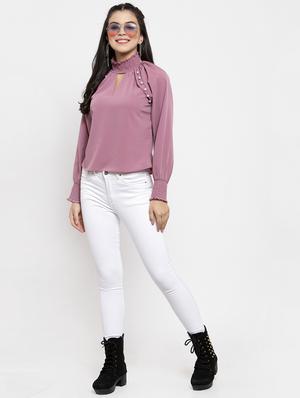 pearl embellished key hole neck top - 17261778 - Standard Image - 4