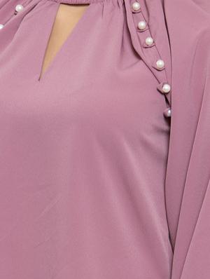 pearl embellished key hole neck top - 17261778 - Standard Image - 5