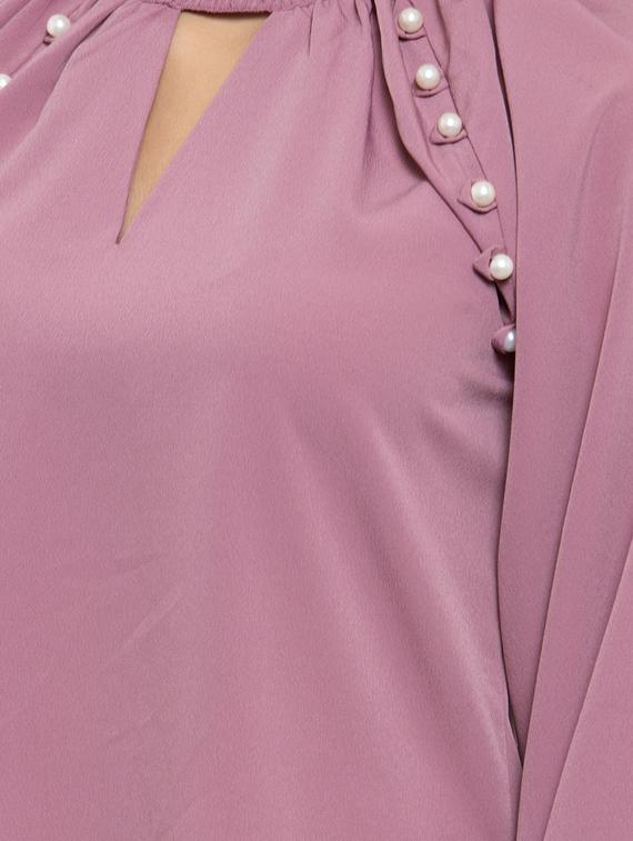 pearl embellished key hole neck top - 17261778 - Zoom Image - 5