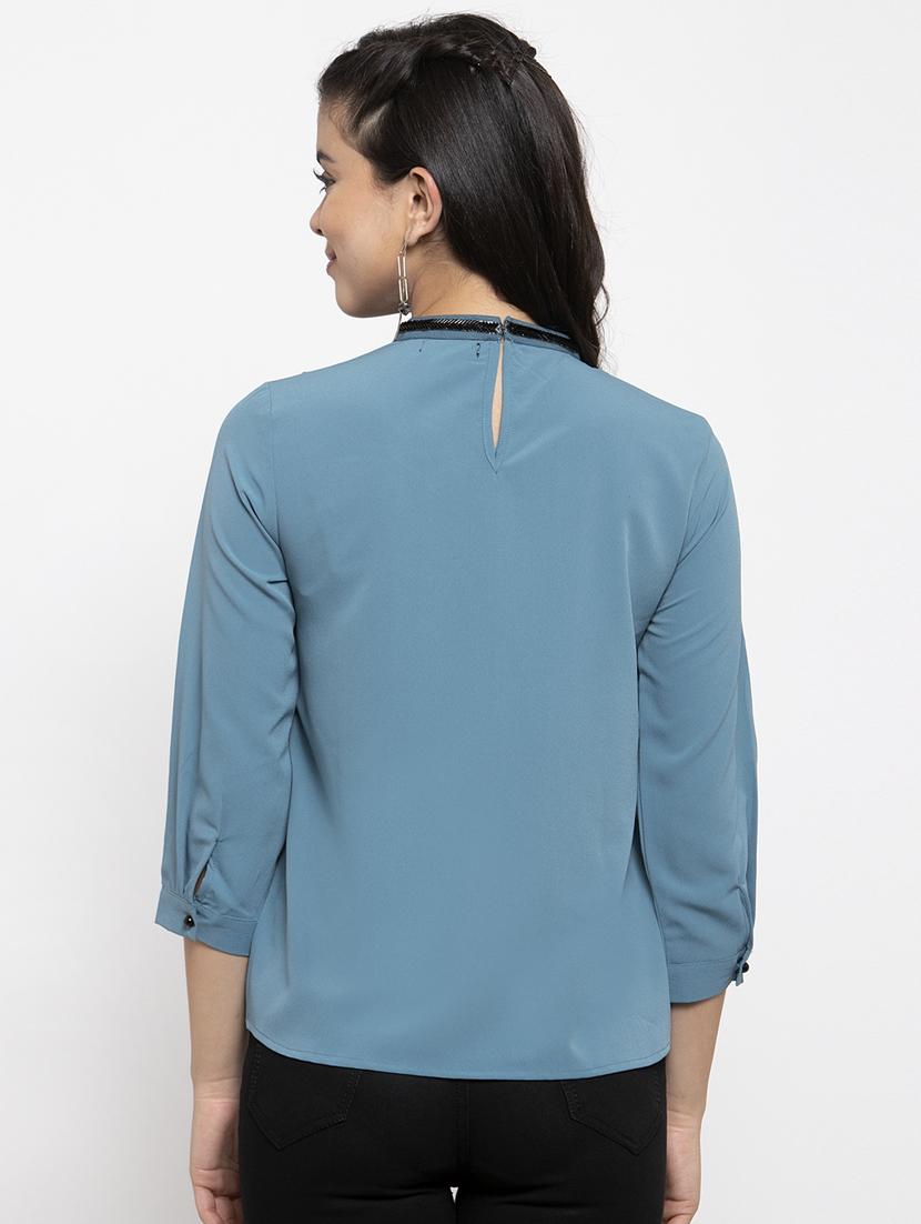 ruffle detail round neck top - 17261780 - Zoom Image - 3