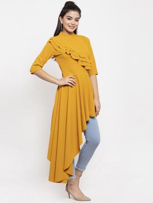 frill detail high-low top - 17261793 - Standard Image - 2