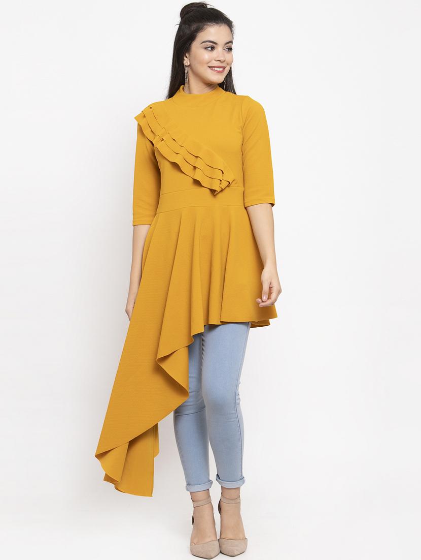 frill detail high-low top - 17261793 - Zoom Image - 1