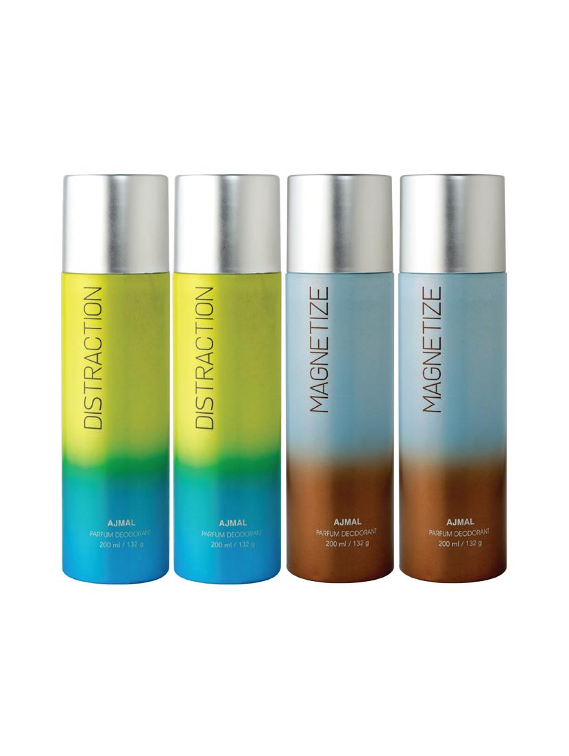 ajmal 2 distraction & 2 magnetize deodorant pack of 4 deodorant 200ml each (total 800ml) for unisex+ 4 parfum testers - 17261956 - Zoom Image - 1