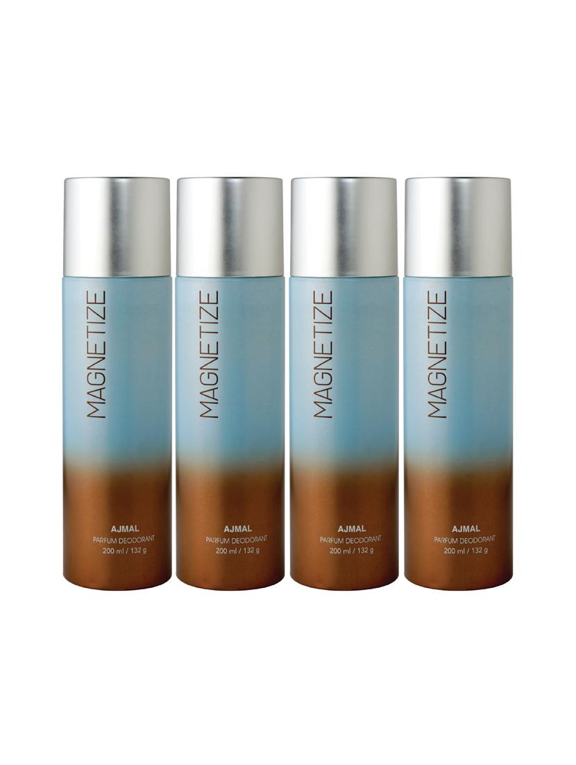 ajmal magnetize deodorant pack of 4 deodorant 200ml each (total 800ml) for unisex+ 4 parfum testers - 17261989 - Zoom Image - 1