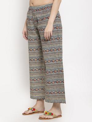 mid rise printed palazzo - 17262065 - Standard Image - 2
