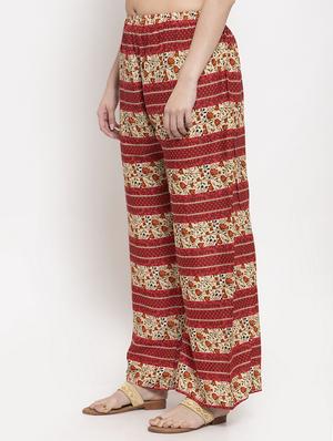 mid rise printed palazzo - 17262076 - Standard Image - 2