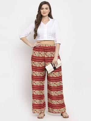 mid rise printed palazzo - 17262076 - Standard Image - 4