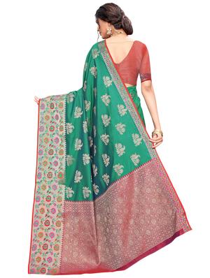 paisley bordered saree with blouse - 17262220 - Standard Image - 2