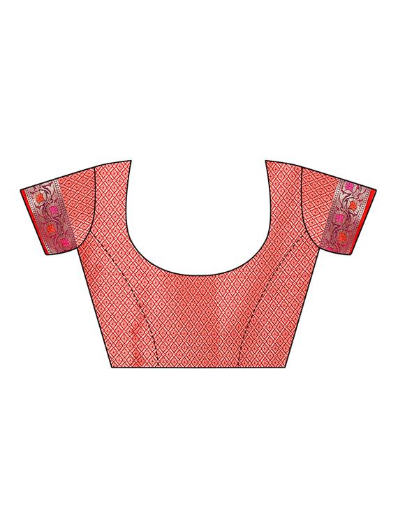 paisley bordered saree with blouse - 17262220 - Zoom Image - 3