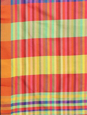 checkered woven saree with blouse - 17262226 - Standard Image - 4