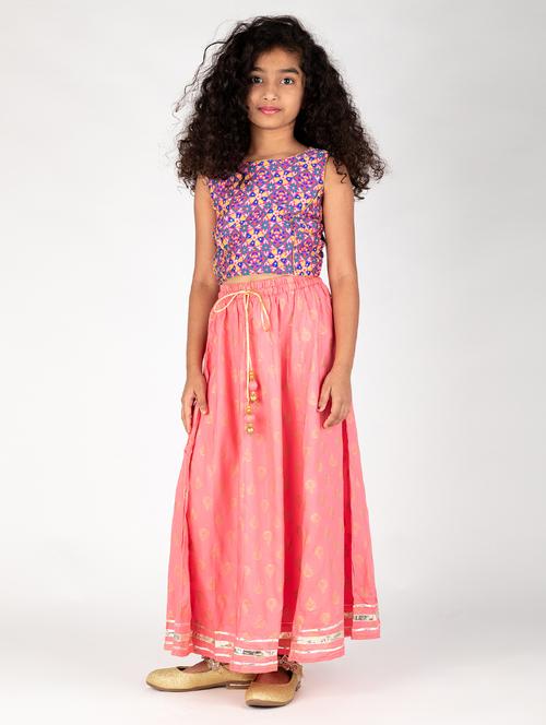 pink rayon maxi skirt - 17262448 - Standard Image - 1