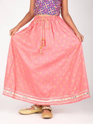 pink rayon maxi skirt - 17262448 - Standard Image - 3