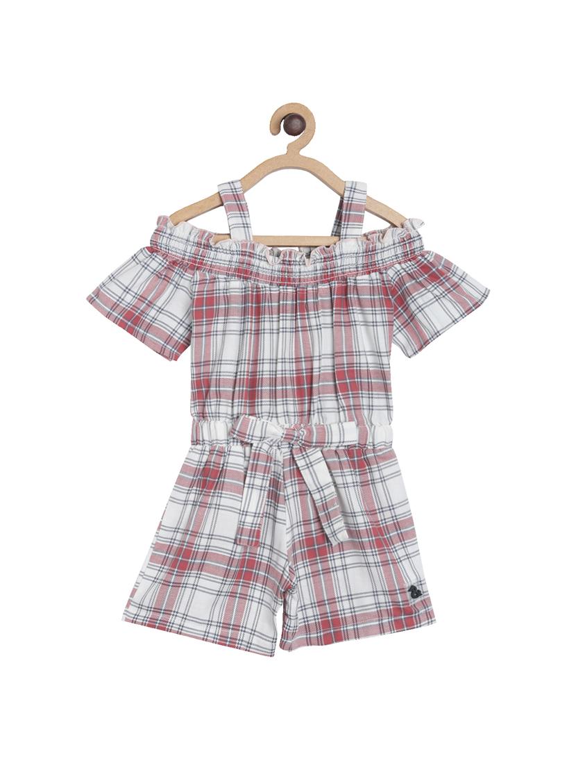red cotton playsuits jump suit - 17262595 - Zoom Image - 1