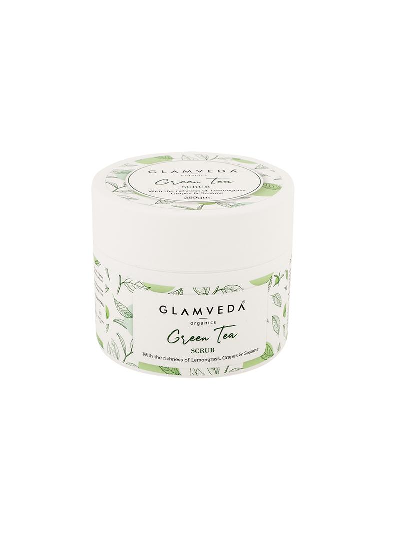 glamveda green tea recharge & renew scrub | 250 g| all skin type| paraben free - 17262655 - Zoom Image - 3