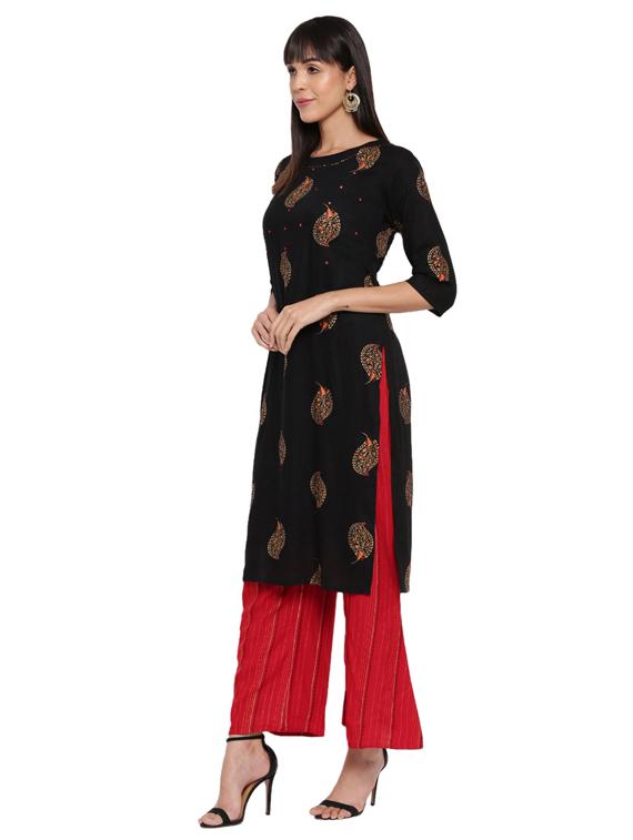 paisley kurta palazzo set - 17262697 - Zoom Image - 2
