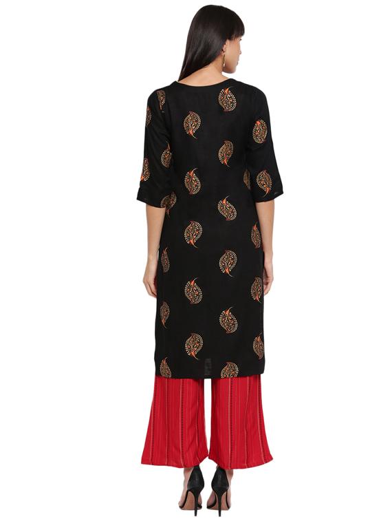 paisley kurta palazzo set - 17262697 - Zoom Image - 3