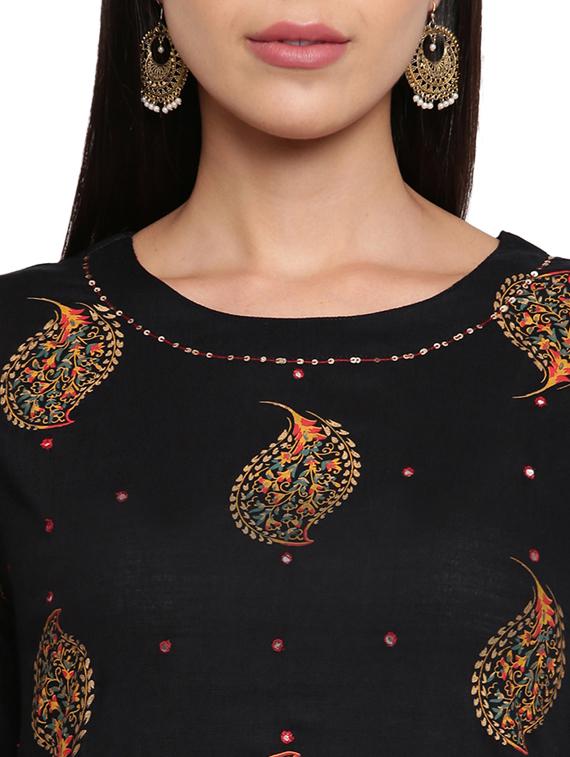 paisley kurta palazzo set - 17262697 - Zoom Image - 4