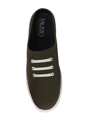 green canvas slip on slipons - 17262719 - Standard Image - 3