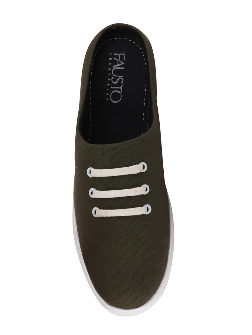 green canvas slip on slipons - 17262719 - Zoom Image - 3