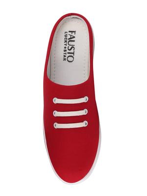 red canvas slip on slipons - 17262720 - Standard Image - 3