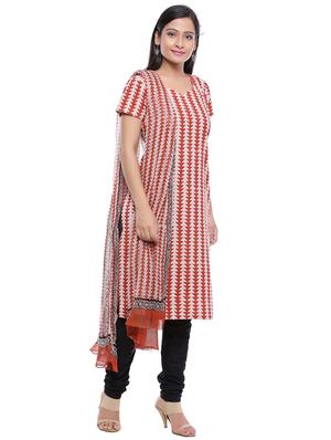 printed churidaar unstitched suit - 17262757 - Standard Image - 2