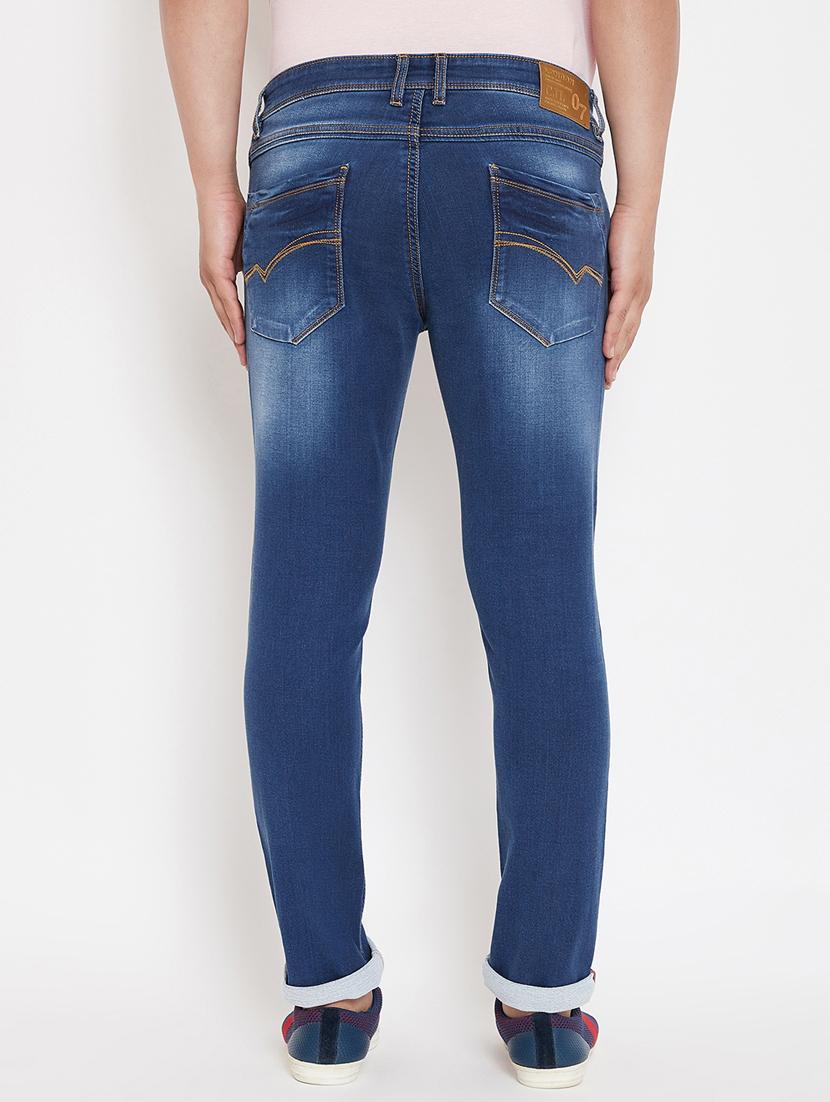 blue light washed distressed denim jeans - 17263461 - Zoom Image - 3
