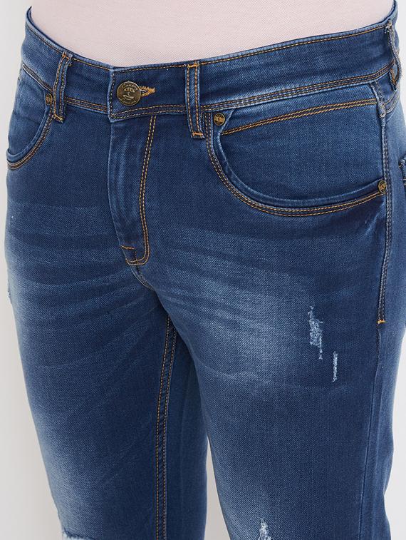 blue light washed distressed denim jeans - 17263461 - Zoom Image - 5